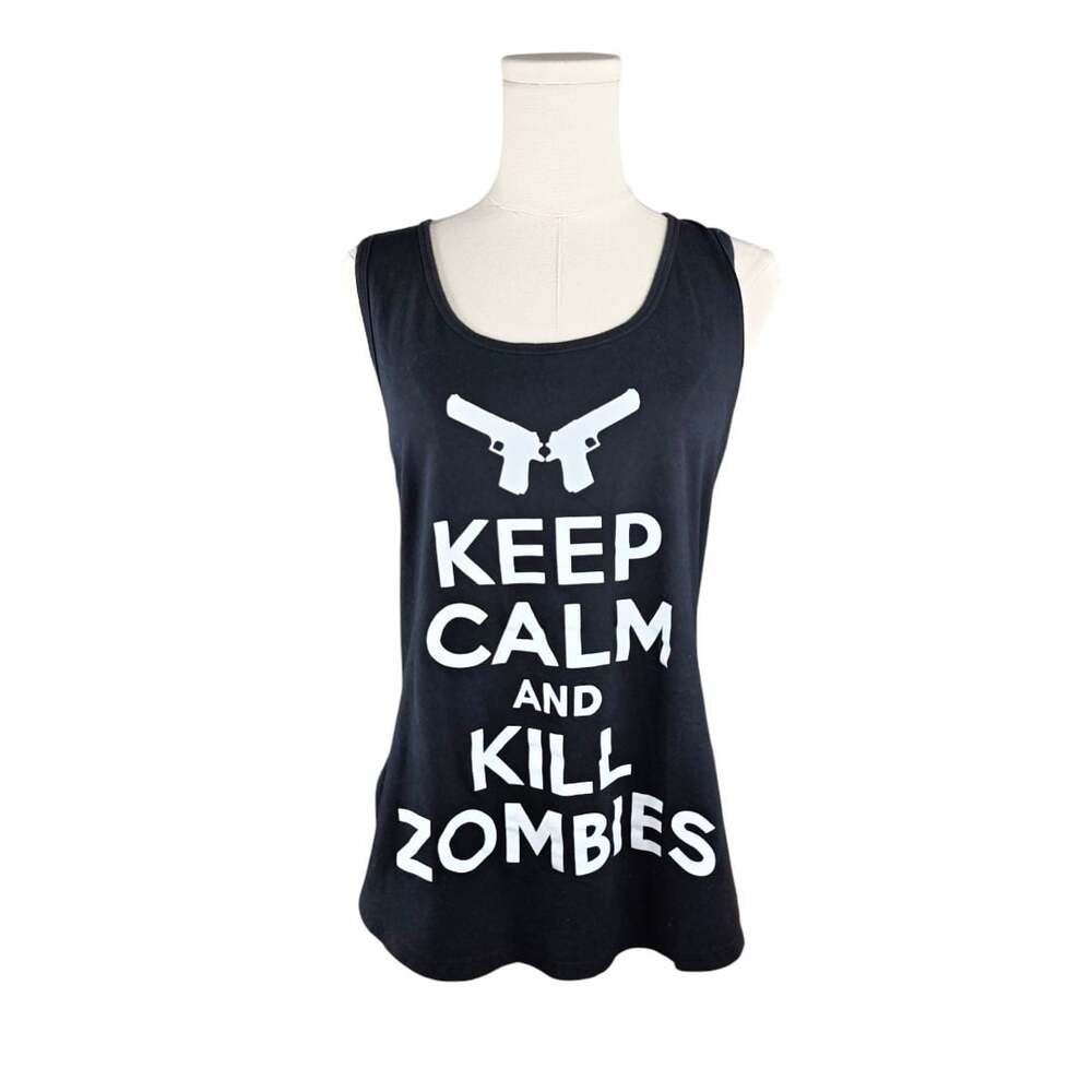 Black Matter Keep Calm and Kill Zombies Graphic Tank Top Sz. XL